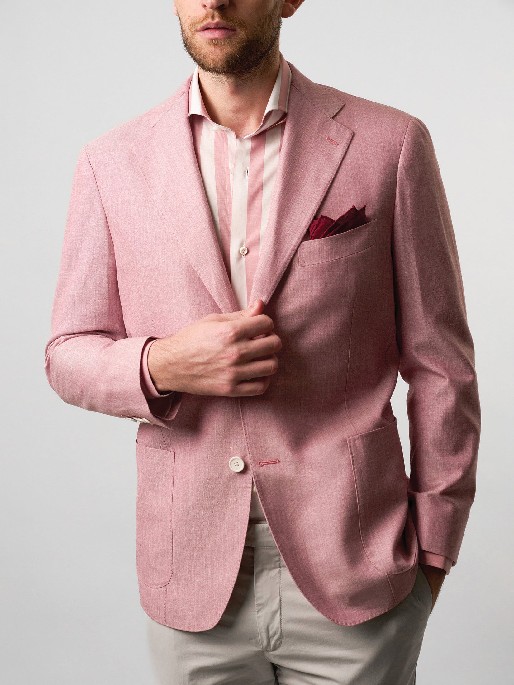 Pink Tela Single Breasted Blazer
