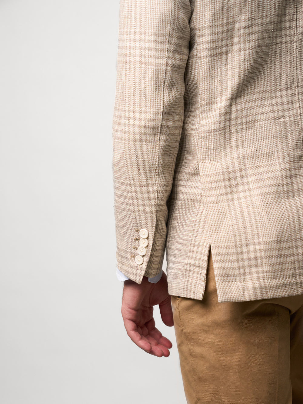 Beige Macro Prince of Wales Jacket