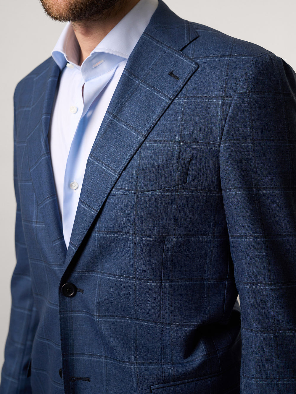 Blue Over Checked Blazer