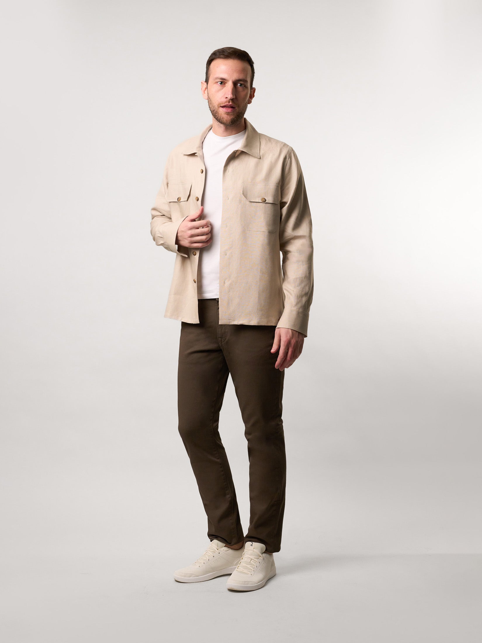Beige Shirt for Men | Beige COMO Shirt | Dal Duca Beige Shirt for Men | Beige COMO Shirt | Dal Duca