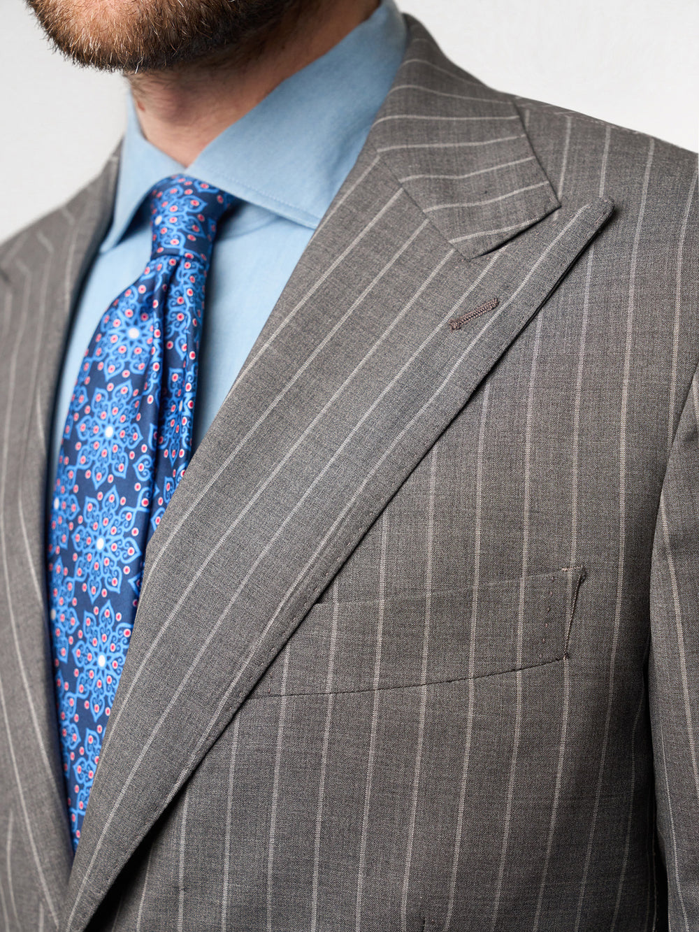 Medium Grey Pin Striped Super 160's Suit