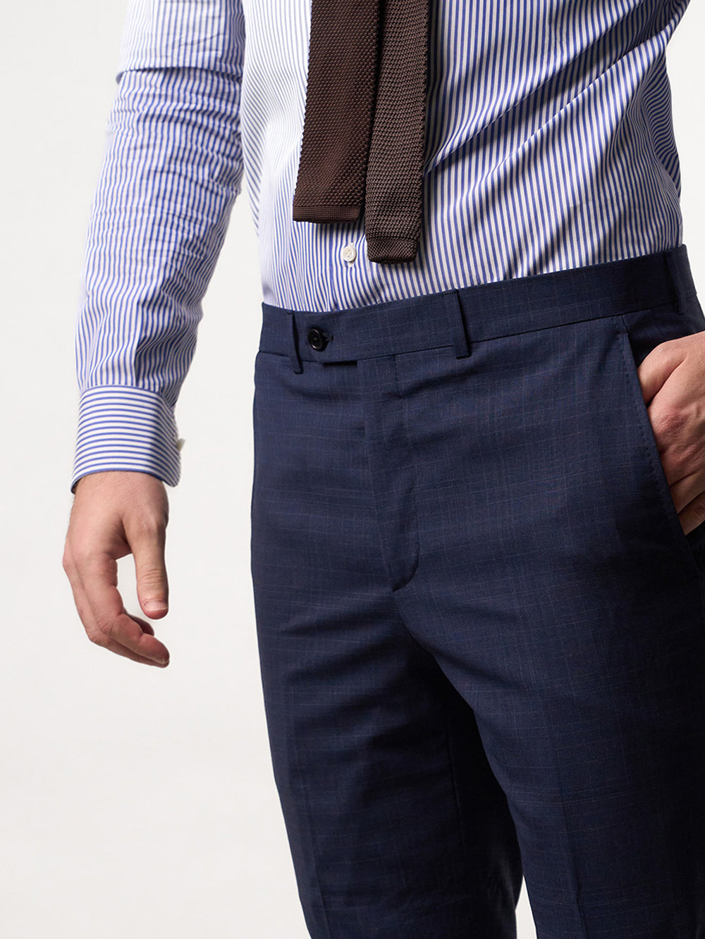 Brown Knitted Tie 100% Silk