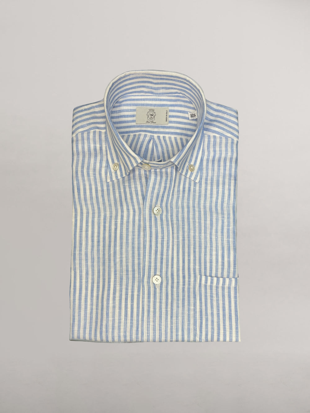 Stripped White and Light Blue Linen Shirt