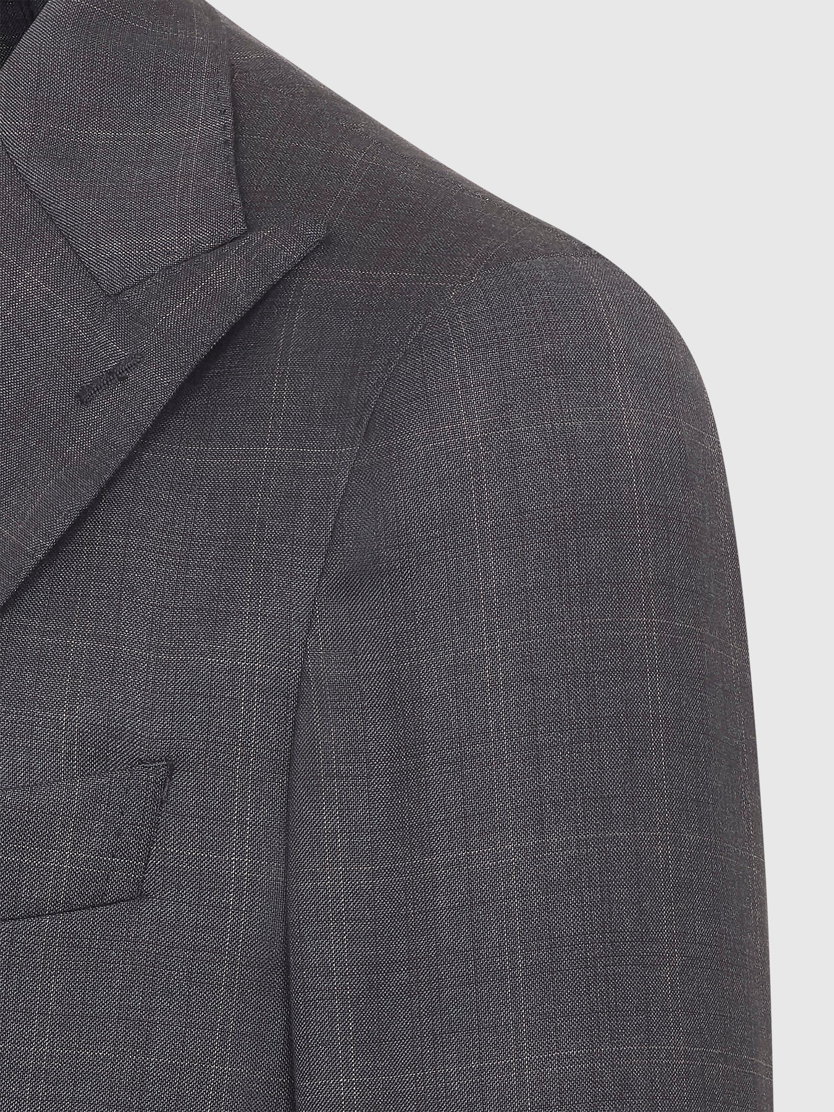 Dark Grey Light Checked Suit