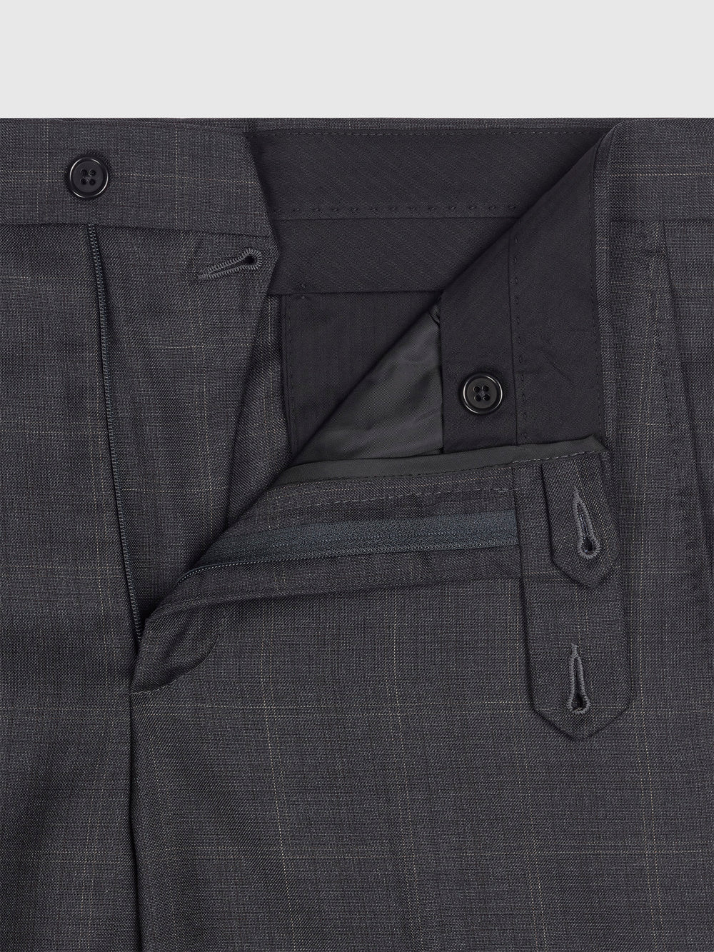 Dark Grey Light Checked Suit