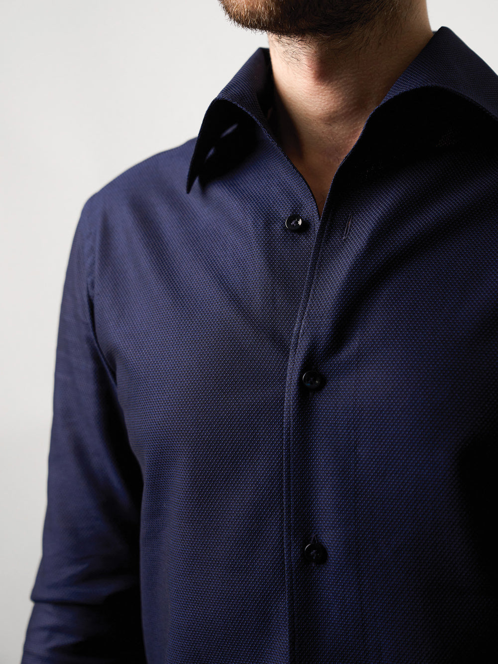 Navy Blue One Piece Collar Shirt