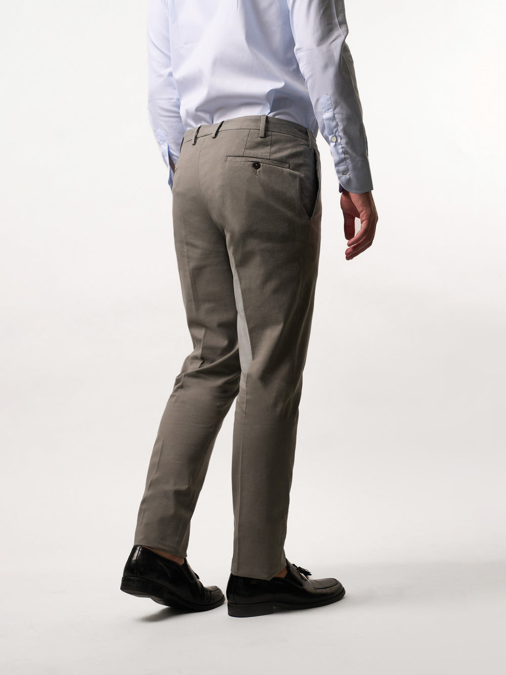 Grey Cotton and Silk Trousers