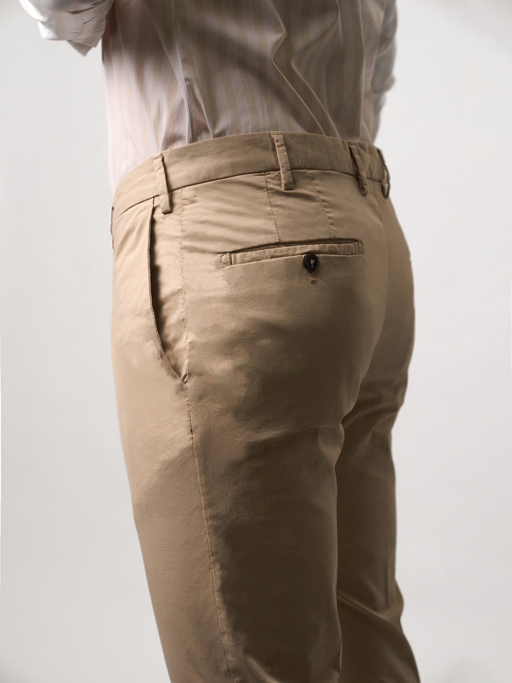 Beige Pima Cotton Trousers Made in Italy