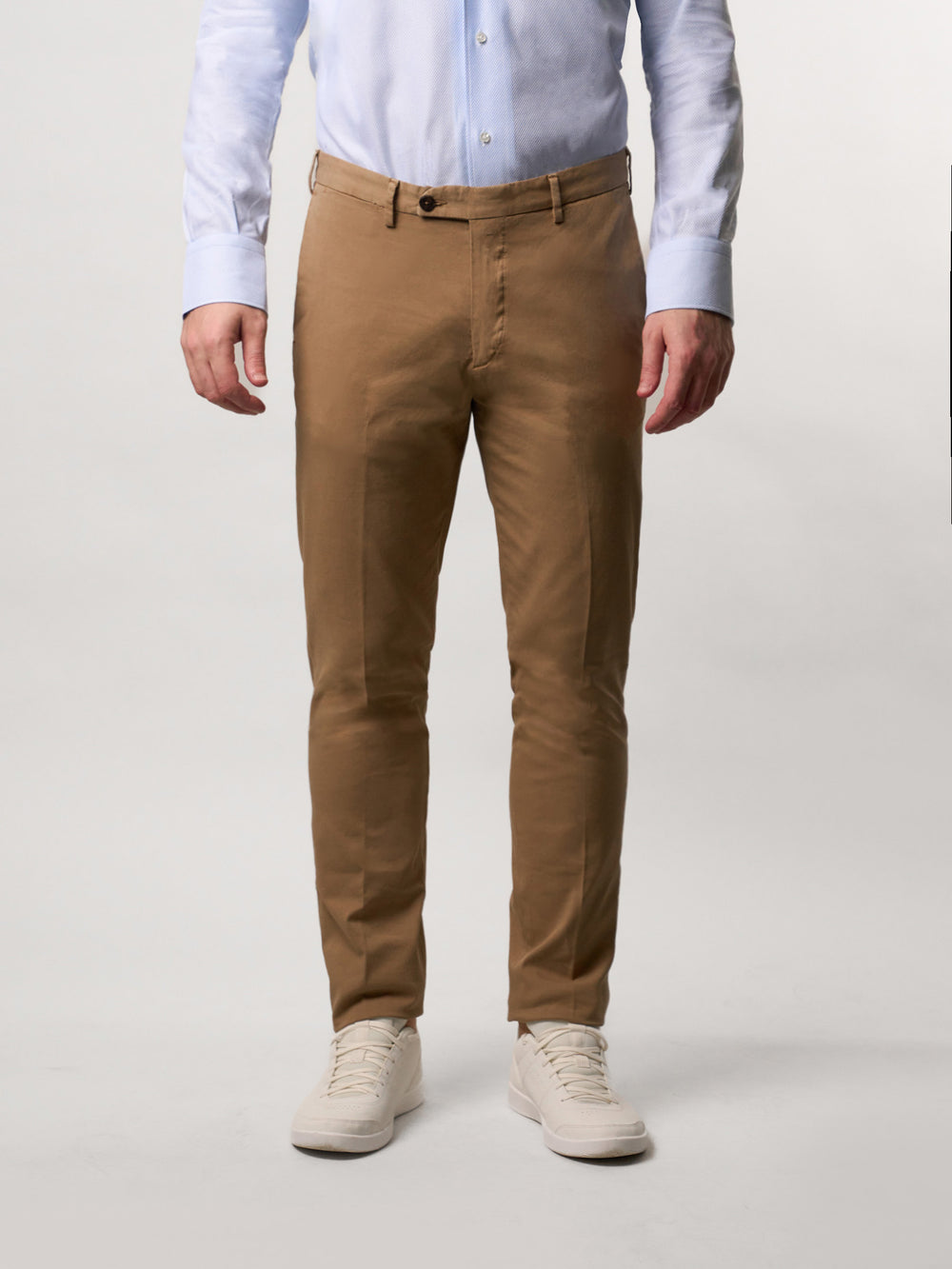 Light Brown Cotton and Silk Trousers
