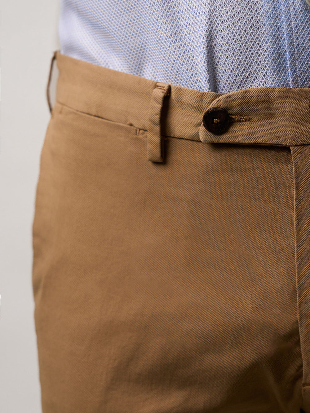 Light Brown Cotton and Silk Trousers