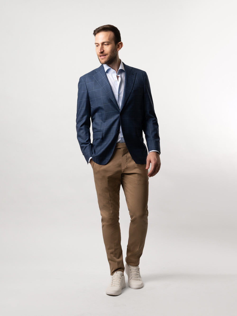 Blue Over Checked Blazer - Made in Italy - Free shipping to Hong Kong