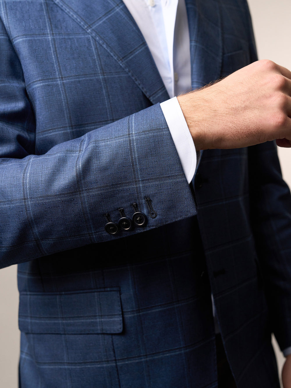 Blue Over Checked Blazer