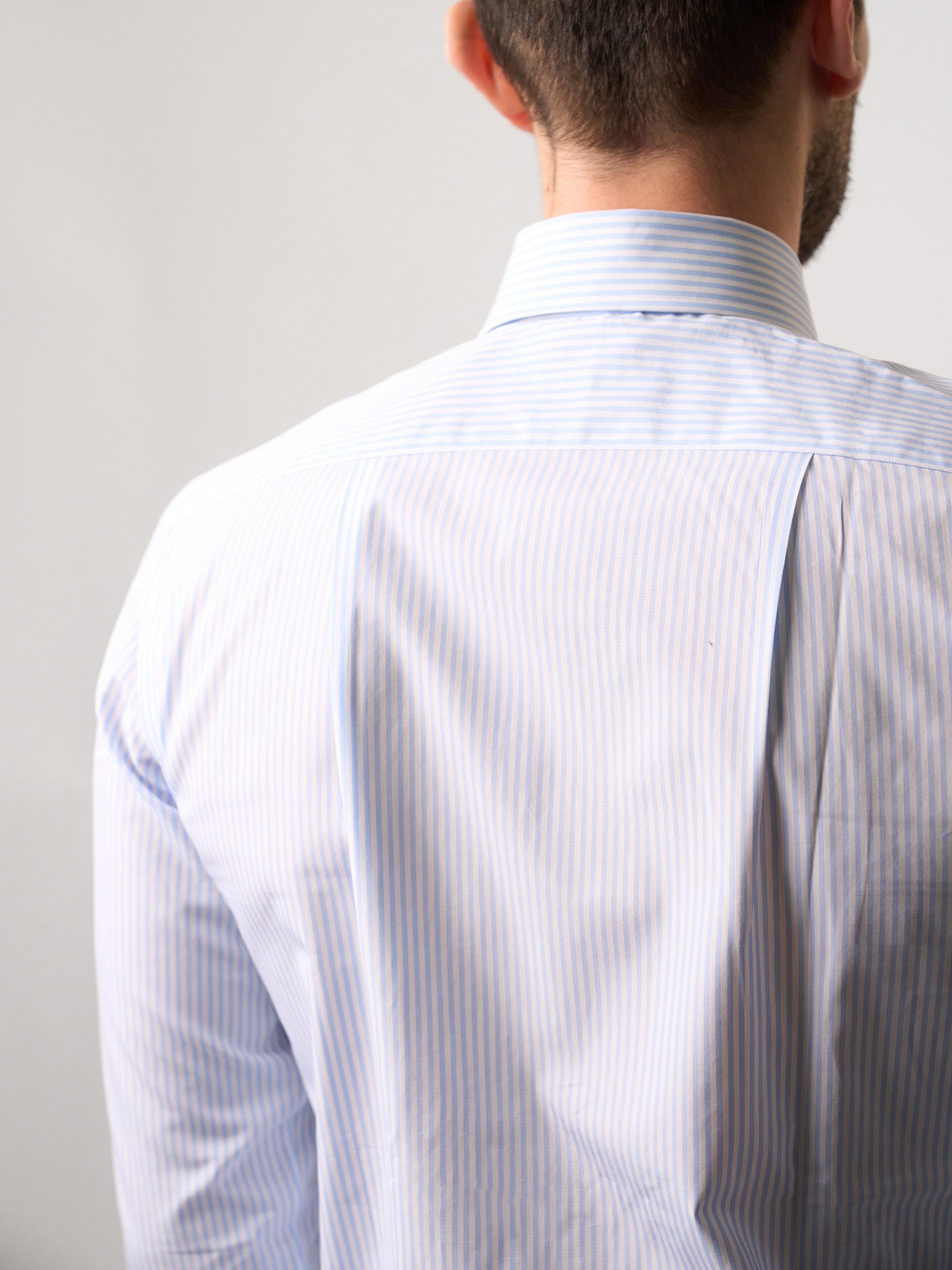 Formal Stripped White/Light Blue Bastoncino Shirt