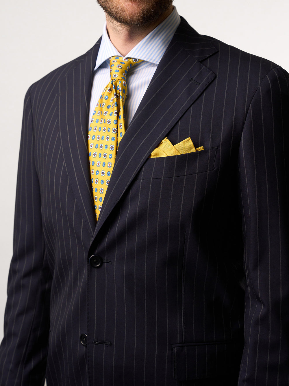 Blue Pin Striped Suit Super 160's