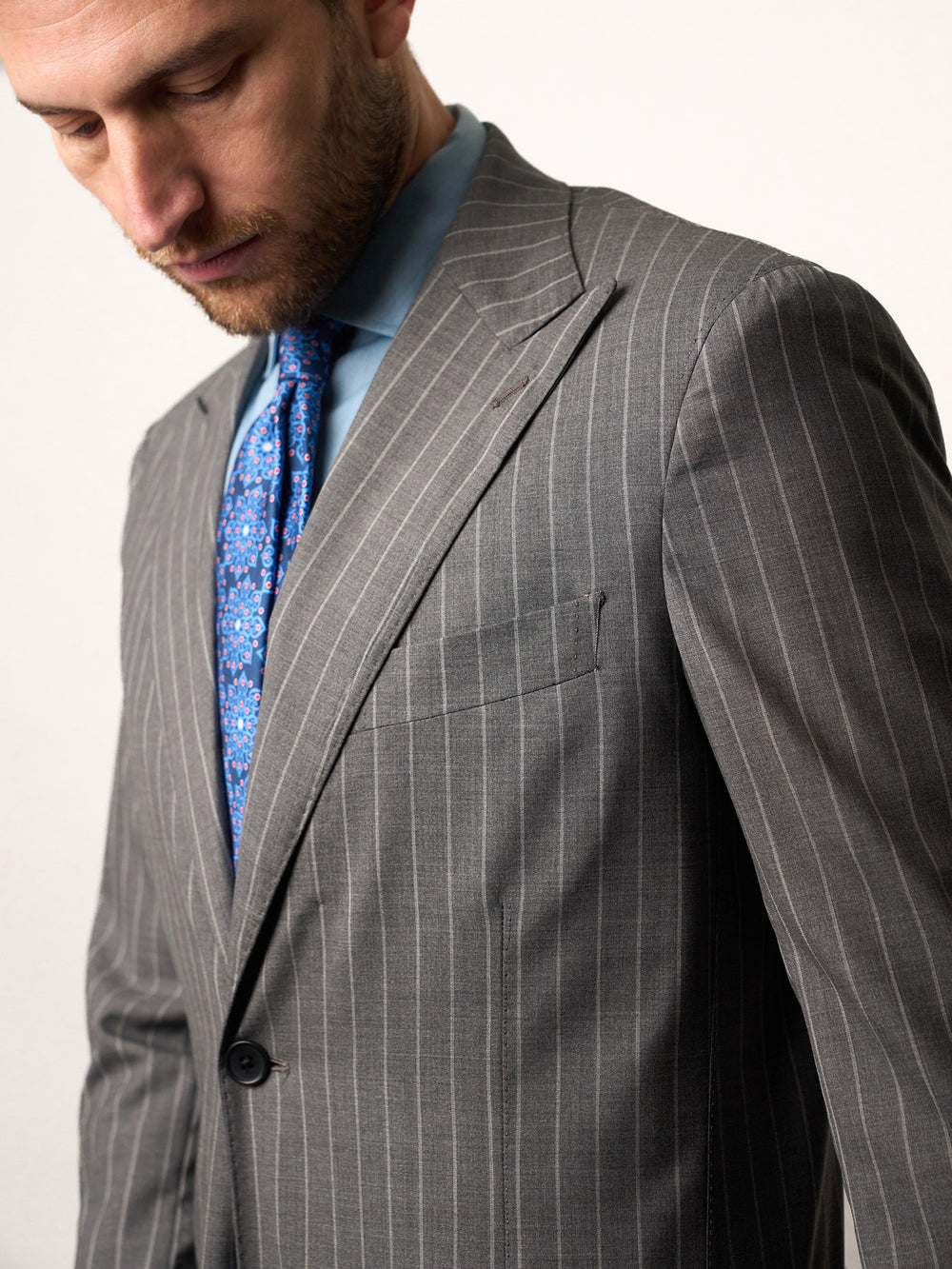 Medium Grey Pin Striped Super 160's Suit