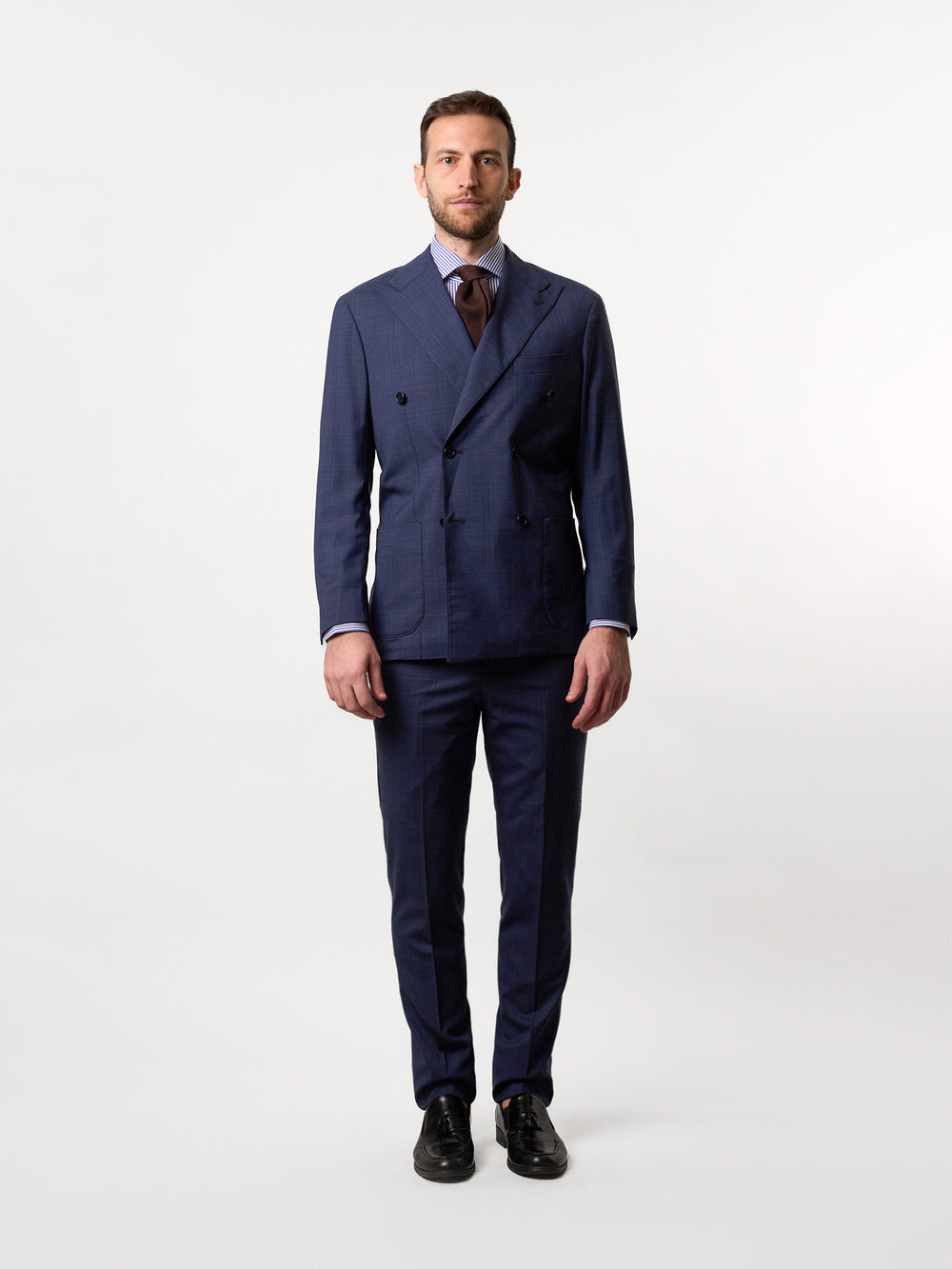 Micro-Fantasy Double Breasted Royal Blue Suit Hong Kong - Made in Italy