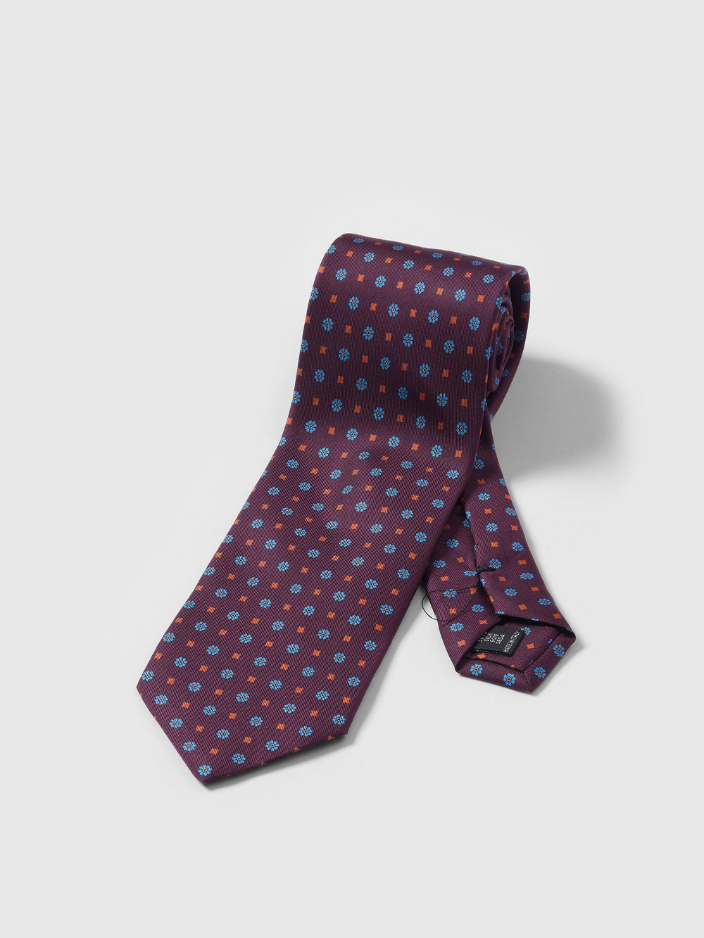Aubergine Hand-Made Printed Tie Made in Italy