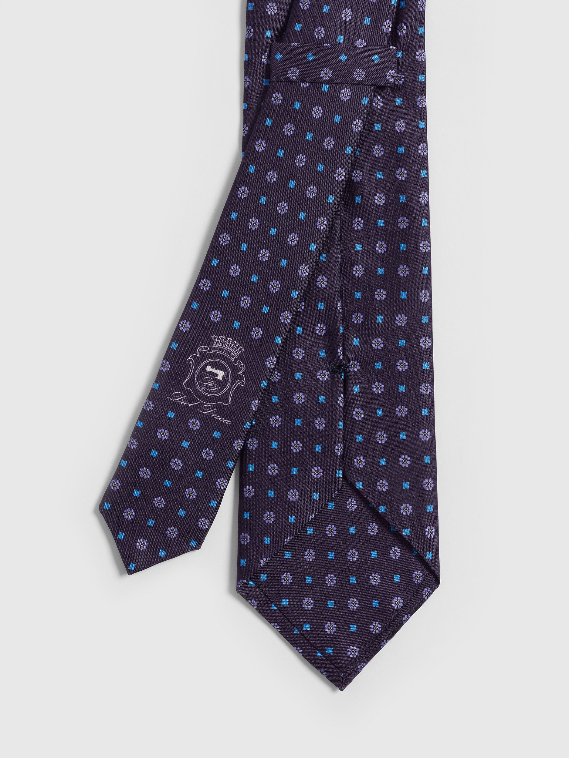 紫色手工絲質印花領帶