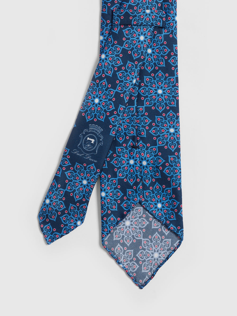 Blue Flowers Pattern Hand-Made Printed Tie