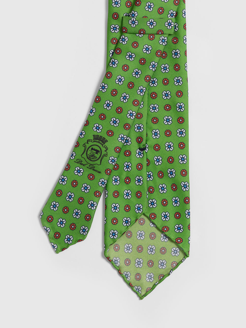 Green Handmade Silk Printed Tie