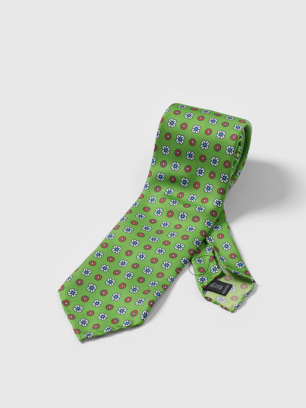 绿色手工真丝印花领带