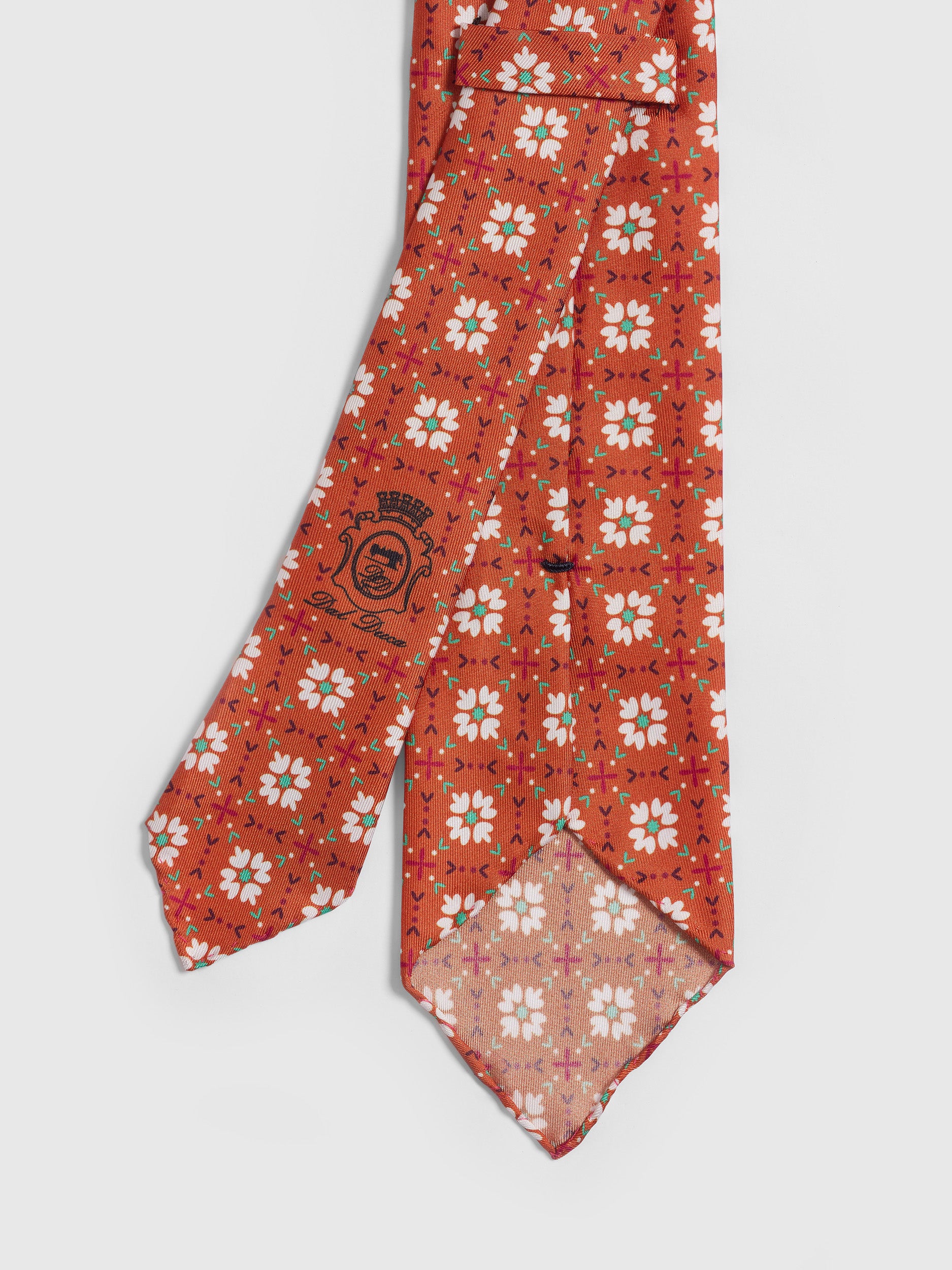 Orange Handmade Silk Printed Tie