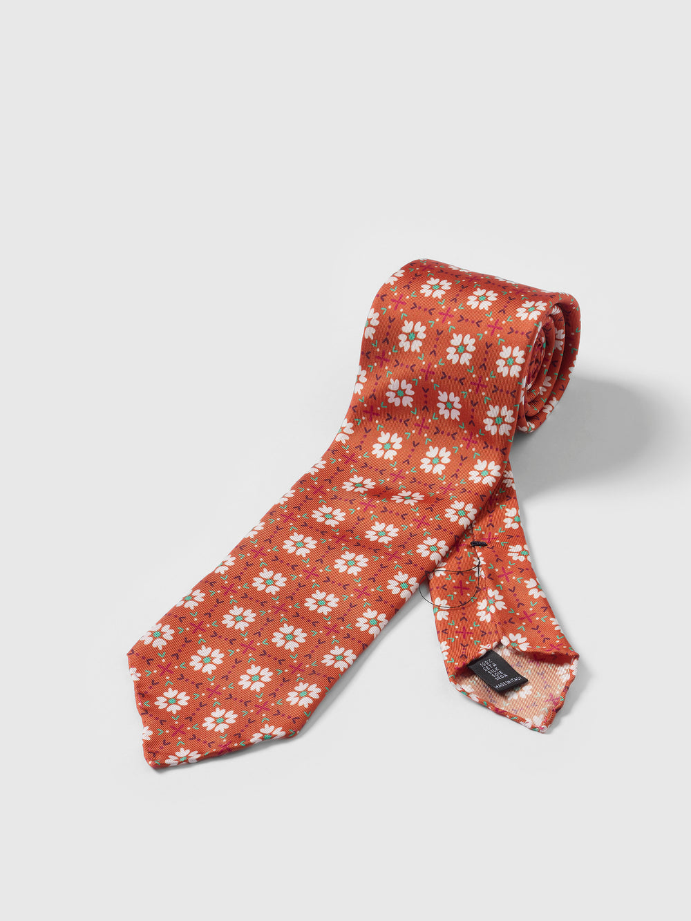 Orange Handmade Silk Printed Tie